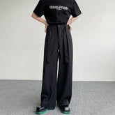 Hearujoy Oversized Black Suit Pants Men Fashion Social Mens Dress Pants Korean Loose Straight Wide Leg Pants Mens Office Formal Trousers